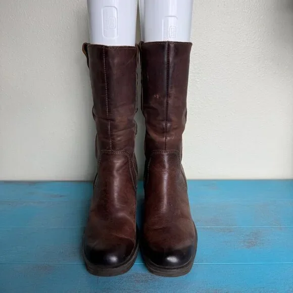 Born Borman Women's Distressed Leather Boots in Brown/Rust Size 7 - Picture 3 of 9